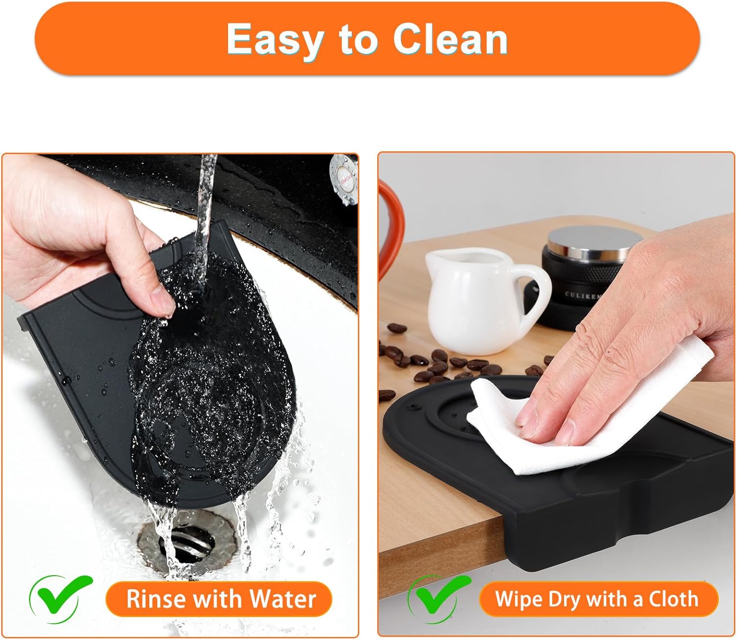 Espresso Tamping Mat Coffee Tamper - CULIKEM Coffee Tamper Mat for Espresso Machine Accessories, Food Safe Silicone Espresso Tamper Mat for Protect Counter