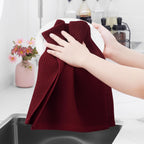 Homaxy 100% Cotton Waffle Weave Kitchen Dish Towels, Ultra Soft Absorbent Quick Drying Cleaning Towel, 13 x 28 Inches, 8-Pack, Burgundy