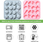 Ocean-Themed Chocolate Mold Set - Food-Grade Silicone Baking Molds with Shell, Starfish, Seashell Beach Life Phrases, Reusable for Under the Sea Cakes, Cupcakes & Party Treats - 2 Pack