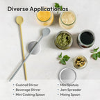 carrotez 9.9" Silicone coffee stirrer, Long Coffee Spoon, Reusable Iced Tea Spoon, Multipurpose Beverage Stirring Stick - Grey