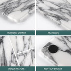 Koville Italian Natural Marble Cutting Board for Kitchen Pastry Bread Macaron Display, 12" x 8" Real Stone Slab Marble Cheese Board for Counter, Bathroom Perfume Tray Candle Plate (Arabescato)