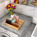 Drawer Organizer Utensil Holder for Kitchen, Small Wood Silverware Storage Organizer, Stackable Box Tray for Cutlery, Flatware, Bathroom Countertop Caddy for Makeup, Jewelry(12"6"2.5")