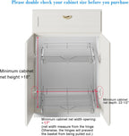 DINDON 2 Tier Pull Out Cabinet Organizer (17" W X 21" D), Double Tier Wire Basket Slide Out Shelf Storage for Kitchen Base Cabinet, Chrome Finish