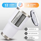 30 oz Tumbler with Lid Stainless Steel Tumblers Bulk Vacuum Insulated Cup Reusable Powder Coated Travel Mug Double Wall Leak Proof Cups Keep Cold Drinks for 12 Hours White, Set of 4
