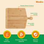 Riveira Two Tone Bamboo Wood Cutting Board – Gourmet Bamboo Grandeur: 17 x 13 Wooden Cutting Board – Wooden Cutting Boards For Kitchen Decorative – Innovative Juice Grooves Wooden Chopping Board