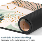 Rnivvi Coffee Mat, 12" x 19" Cute Boho Theme Coffee Bar Mats for Espresso Machine Station Accessories and Organizer, Hide Stain Rubber Backed Absorbent Dish Drying Pad for Kitchen Counter, Tropical