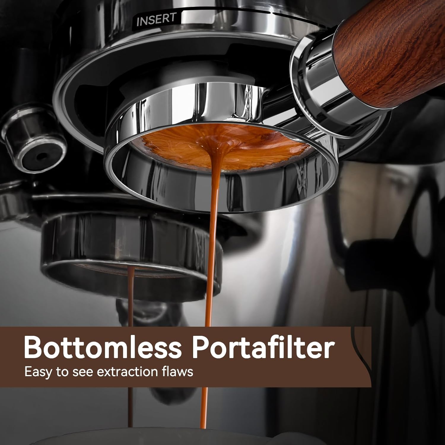54mm Bottomless Portafilter for Breville Espresso Machines, 3 Ears Espresso Portafilter with Puck Screen,Double Shot Filter Basket & Premium Walnutwood Handle, Espresso Accessories Set.