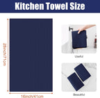 Homaxy Microfiber Waffle Weave Kitchen Towels, 16 x 28 Inch Ultra Absorbent and Solid Color Dish Towels, 8 Pack, Navy Blue