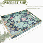 Spsyrine Serving Tray with Handles, Plastic Decorative Tray for Coffee Table, Living Room, Home Decor, Leicester