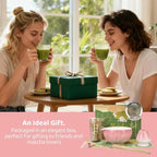 8PCS Matcha Whisk Set, Ceramic Matcha Kit Set Includes Bowl with Spout, Bamboo Spoon, Whisk, Holder, Sifter, Tea Cloth, Scoop and Scoop Stand (Hammered Gradient Pink and White)