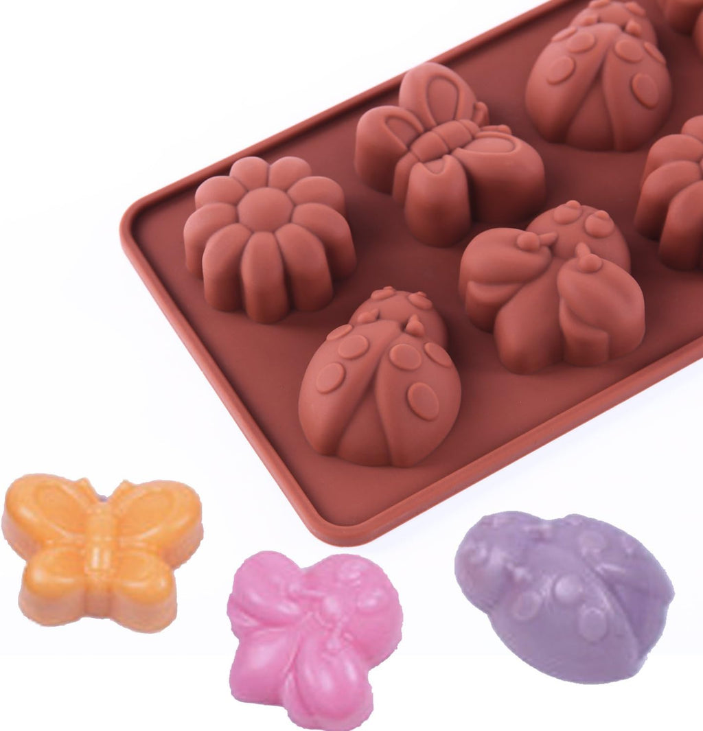Silicone Molds Non-stick Chocolate Candy Mold,Soap Molds,Silicone Baking mold Making Kit, Set of 3 Forest Theme with Different Shapes Animals,Lovely & Fun for Kids