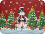 Christmas Snowman Dish Drying Mat for Kitchen Counter,Christmas Tree Winter Snowflake Red Drying Mat 18 x 24 Inch with High Absorbent Reversible Microfiber Dish Drying Pad Drainer Mat for Coffee Bar