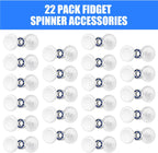NiArt Fidget Spinner Toy DIY Bearing with Caps Set 22-Pack, MR137 0.5" Single-Sealed Chrome Steel Bearing Balls Replacement High Speed 13mmx7mmx4mm Epoxy Resin Casting Craft Skateboard Stress Reliever