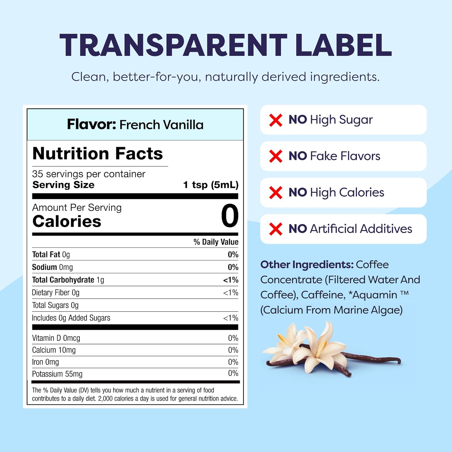 Javvy Coffee Concentrate - Cold Brew Coffee, Perfect for Hot or Iced Instant Coffees, Hot Drinks, Cold Brew Concentrate, 35 Servings - French Vanilla