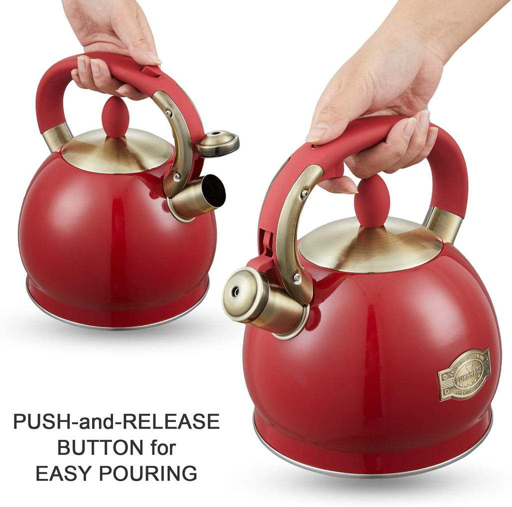 Tea Kettle -2.8 Quart Tea Kettles Stovetop Whistling Teapot Stainless Steel Tea Pots for Stove Top Whistle Tea Pot