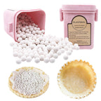 PLANTIONAL Ceramic Pie Weights, 1.32Lb Reusable 10mm Baking Beads with Wheat Straw Container, Natural Ceramic Stoneware Baking Beans for Pie Crust Pastry (Pink)