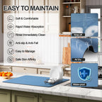 Dish Drying Mat for Kitchen Counter | Coffee Bar Mat for Countertops | Heat Resistant Drainer Mat with Non-slip Rubber Backed | Hide Stain Kitchen Absorbent Draining Mat | Blue 16"x20"