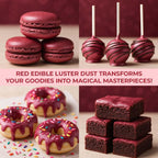 Bulk (20g) Red Luster Dust Edible Glitter for Cocktails | Premium Edible Maroon Red Luster Dust for Drinks Cake Decorations - Red Edible Glitter for Drinks Cupcakes Cookies Cakes Food Paint