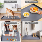 FLATO Waterproof Under Sink Mat 22" x 19" Shelf Liner for Kitchen and Bathroom, Cabinet Protector, Organizers and Storage, Flexible Silicone Drip Tray