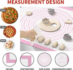 Non-stick Pastry Mat Extra Large with Measurements, Silicone Baking Mat, Kitchen Counter Mat, Dough Rolling Mat, Oven Liner, Fondant Mat, Pie Crust Mat Silicone Bread Mat