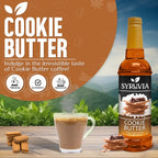 Syruvia Cookie Butter Coffee Syrup - 25.4 fl oz. Kosher and Gluten-Free. Ideal for Enhancing Drinks, Sodas, Shakes, Desserts, and More.
