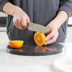 Koville Natural Marble Cutting Board for Kitchen, 11inch Round Hand Crafted Marble Slab for Cheese, Charcuterie, Pastry Board - Wedding Gift, House Warming Gift(NOIRAZIZA)