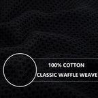 Homaxy 100% Cotton Waffle Weave Kitchen Dish Cloths, Ultra Soft Absorbent Quick Drying Dish Towels, 12 x 12 Inches, 24-Pack, Black