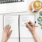 &And Per Se Lined Journal Notebook (5 Packs), 160 Pages, A5 5.7 x 8 inches College Ruled Thick Paper Notebook Journals for Writing, Hardcover Notebooks for Women Men Office School (Black)