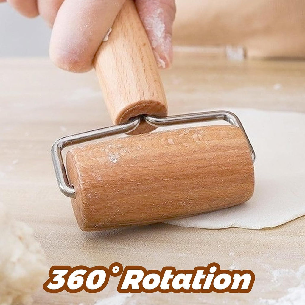 Small Rolling Pin, Wooden Dough Roller, Non-Stick Pizza Roller, T Type Rolling Pins for Kitchen Baking, Pizza Dough Press (2.8 * 5.1 inch)