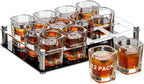 Ruckae 12 Pack 2 OZ Shot Glasses Set with Pallets Heavy Base Clear Square Shot Glasses Bulk for Vodka Tequila Whiskey Liquor