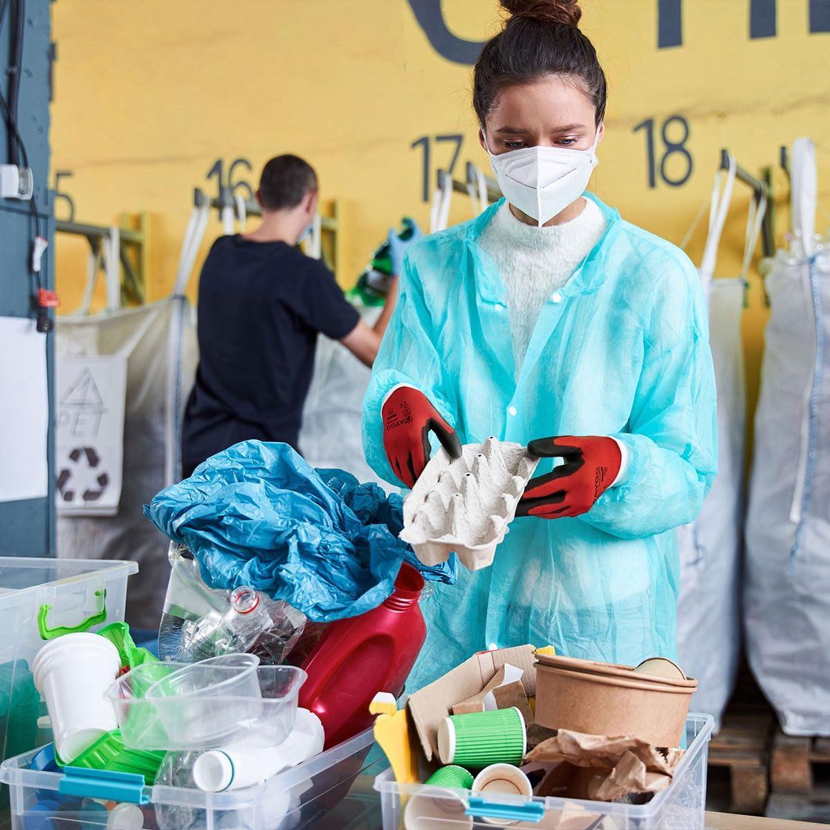 KAYGO Safety Work Gloves PU Coated for Women, 12 Pairs Seamless Knit Glove with Polyurethane Coated Smooth Grip on Palm and Fingers, Ideal for General Duty Work, KG11P (M, Red)