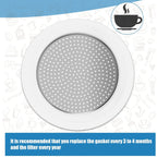 6 Pieces Moka Pot Replacement Cup Gasket with 2 Pcs Stainless Filter Silicone Moka Express Replacement Seals Funnel Kits Compatible Espresso Coffee Maker Parts(1-cup)