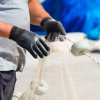 KAYGO Waterproof Work Gloves for Men and Women, Rubber Coated Non-slip Working Gloves for Garden, Outdoor Construction,KG150,Black,XL