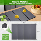 Large Dish Drying Mat for Kitchen Counter,24"×16"Fast Dry Pad Absorbent Countertop Mat, Heat-resistant Mat,Diatomaceous Earth Mats,Gray
