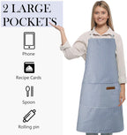 Handepo 4 Pcs Kitchen Cooking Aprons with Pockets Adjustable Waterproof Baking Apron for Women Men, Chef,BBQ, Christmas Gift