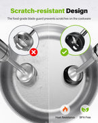 6-in-1 Immersion Blender, 1000W Hand Blender with 20 Speeds, Scratch-Resistant Stick Mixer with Whisk, Chopper, Beaker, Egg Beaters & Dough Hooks – Heavy Duty Hand Mixer, Black