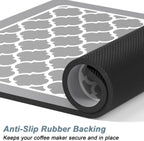 Rnivvi Coffee Mat, 12" x 19" Cute Coffee Bar Mats for Espresso Machine Station Accessories and Organizer, Hide Stain Rubber Backed Absorbent Dish Drying Pad for Kitchen Counter, Abstract Geometric