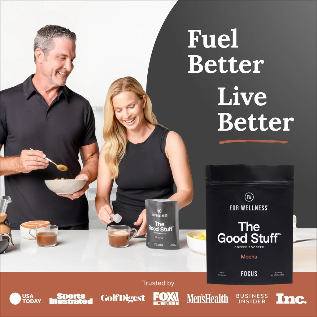 For Wellness The Good Stuff Focus – Mocha Coffee Booster | Nootropic Collagen Creamer with MCTs for Focus, Energy & Wellness | Non-Dairy, Keto-Friendly, 30 Servings