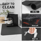 Coffee Mat - Absorbent Hide Stain Rubber Backed Dish Drying Mat for Kitchen Counter - Bar Mats for Countertops Accessories Fit Under Coffee Maker Espresso Machine