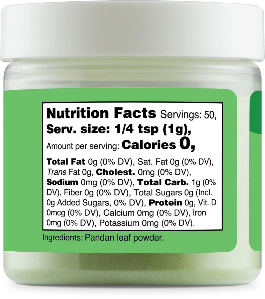 Nutricost Green Plant Based Food Coloring From Pandan Leaf Powder (50 Servings) - Nutricolor Color Alternative For Food & Beverages