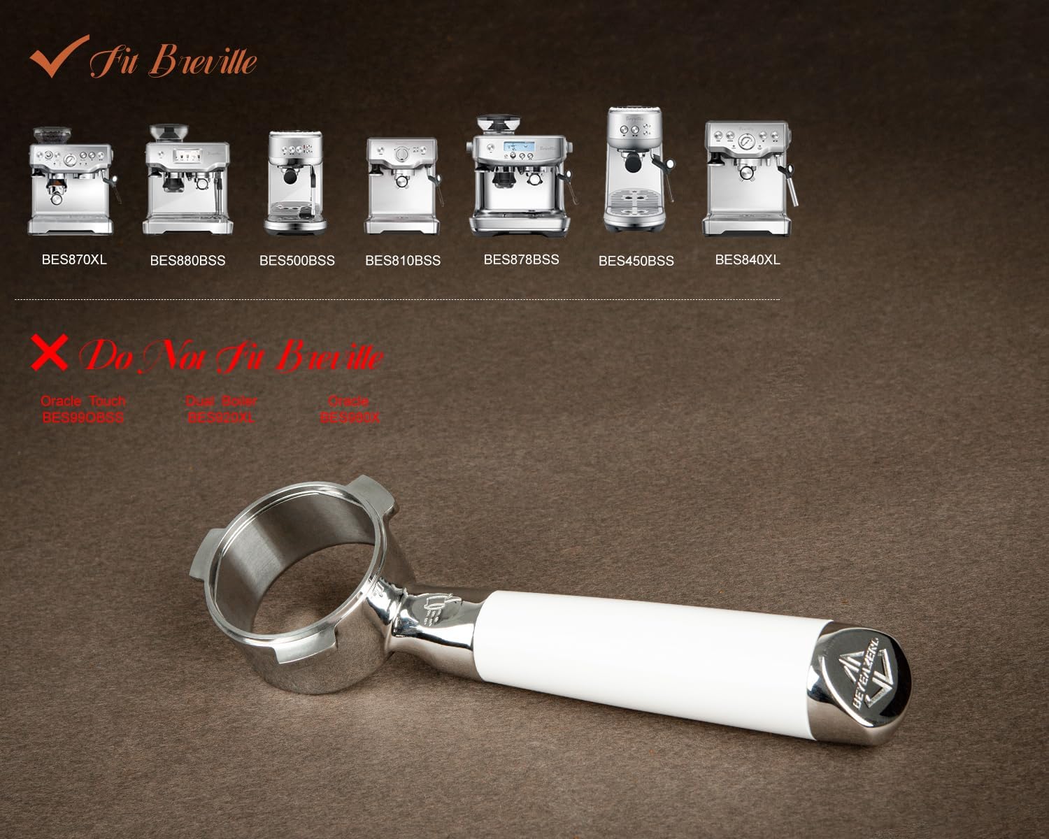 54mm Bottomless Portafilter Set – Includes Precision Filter Basket, Puck Screen & Stand – Compatible with Breville Barista Express, Barista Pro & 54mm Breville Machines, White