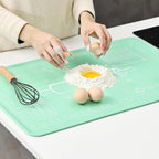 Silicone Baking Mat 20"L x 28"W, Extra Thick Dough Rolling Pad with Measurements and Edge Heightening, Non-stick Food Grade Silicone Pastry Mat for Pastry, Bread, Cookies