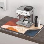 Rnivvi Coffee Mat, 16" x 24" Cute Boho Theme Coffee Bar Mats for Espresso Machine Station Accessories and Organizer, Hide Stain Rubber Backed Absorbent Dish Drying Pad for Kitchen Counter, Stones