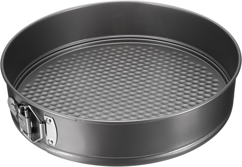 uxcell 11 Inch Springform Pan Nonstick Cake Pan with Removable Bottom Round Leakproof Cake Baking Pans Molds for Baking, Cheese Cakes, Pizza, Biscuits, Black（1pcs