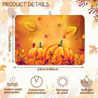 Autumn Fall Dish Drying Mat Harvest Pumpkin Maple Leaf 18 X 24 Inch For Kitchen Counter Reversible Dish Drying Pad Water Absorbing And Drying Mat For Kitchen Coffee Bar Decoration