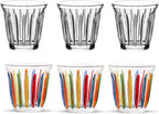 MHW-3BOMBER Small Glass Cups Set of 6 Drinking Glasses 3OZ Latte Glasses for Espresso, Beverage, Water, Whiskey, Juice, Cocktail, Beer G6192-OS