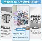 Larger Water Bottle Organizer for Stanley 40 oz Tumbler, Stackable Water Bottle Holder Rack for Cabinet, Kitchen Storage Organizer for for Stanley Cup Accessories, Tumbler Storage Holder, 3 Pack