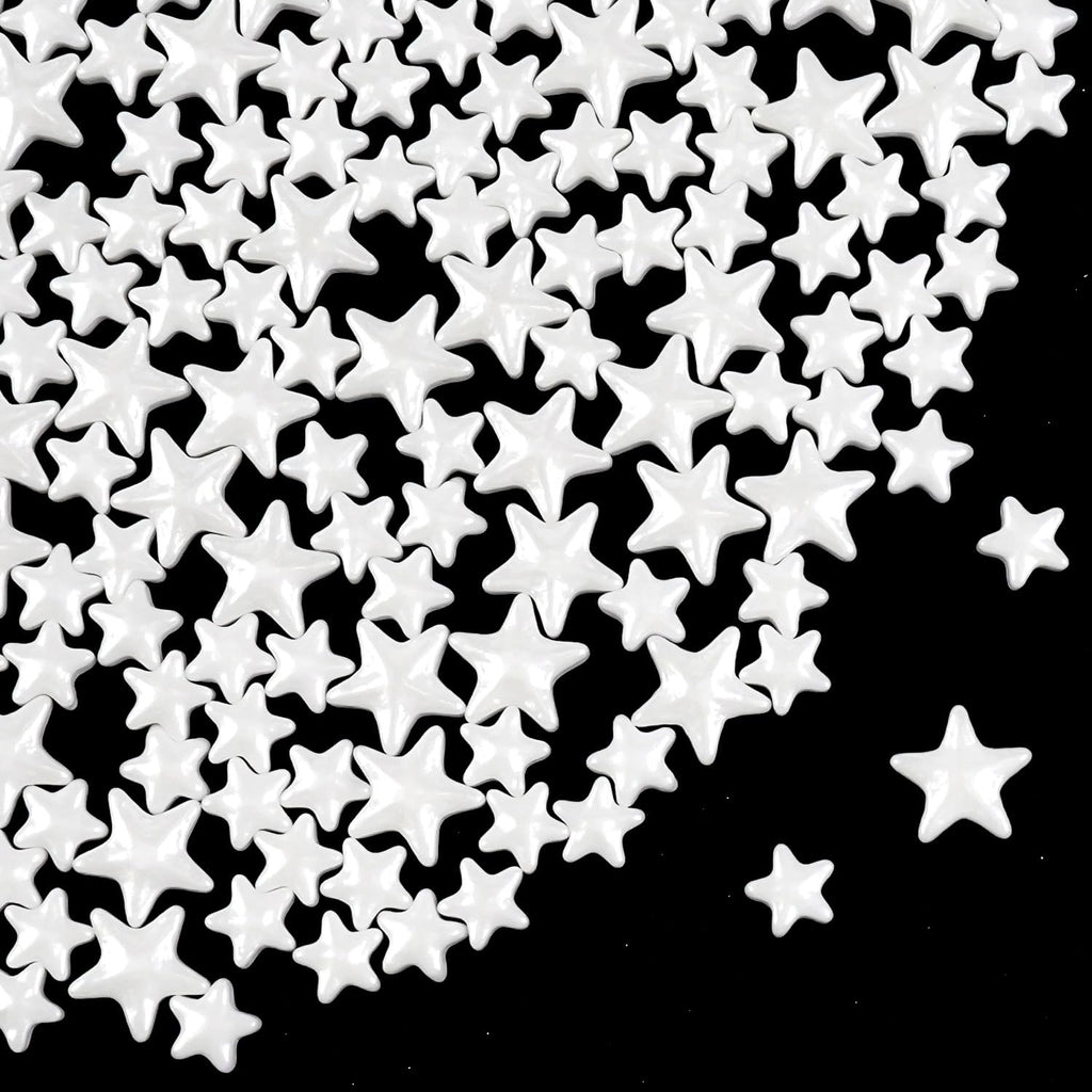 White Star Sprinkles for Cake Decorating, Edible Star Candy, 150g/5.29oz Mix Size, Baking Cake Decoration, Cupcake, Cookie, Holiday, Valentine's Day, Wedding Party, Christmas Supplies