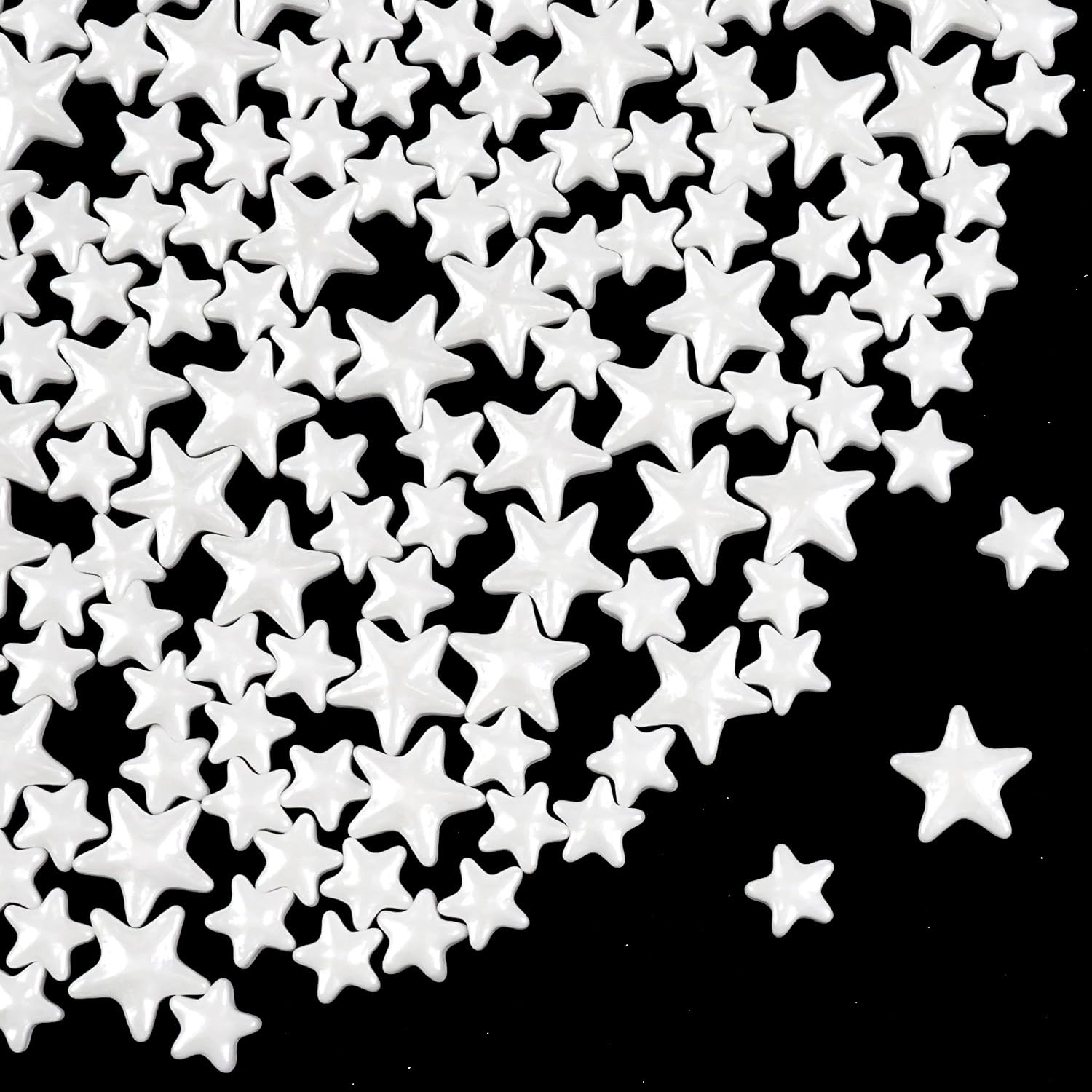 White Star Sprinkles for Cake Decorating, Edible Star Candy, 150g/5.29oz Mix Size, Baking Cake Decoration, Cupcake, Cookie, Holiday, Valentine's Day, Wedding Party, Christmas Supplies