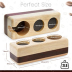 Espresso Tamping Station - Portafilter Holder (62mm) - Acacia & Mango Wood Espresso Station & Tool Organizer - Essential Accessories for Baristas
